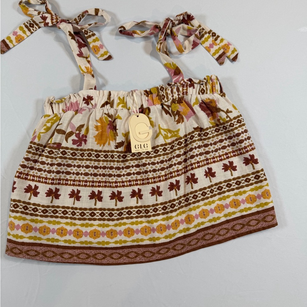 Good‎ Luck Gem Multicolor Floral Crop Top-NEW-Medium